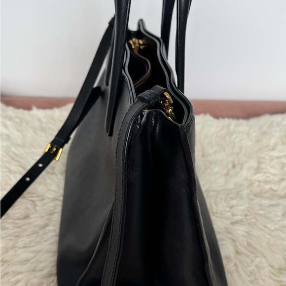 Prada Black Saffiano Satchel with Gold Logo - Picture 5 of 8